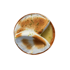 Tarte au citron meringuée, a lemon tart topped with torched meringue