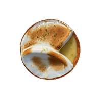 Tarte au citron meringuée, a lemon tart topped with torched meringue